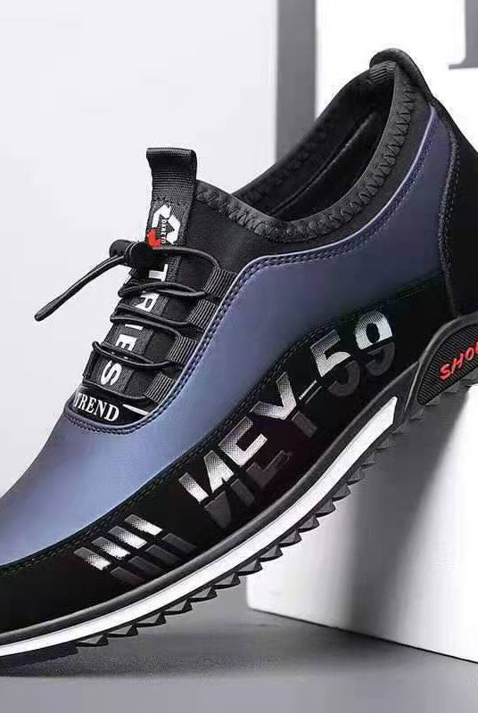 Letter Print Sneakers Men No Tie Outdoor Running Sports Shoes