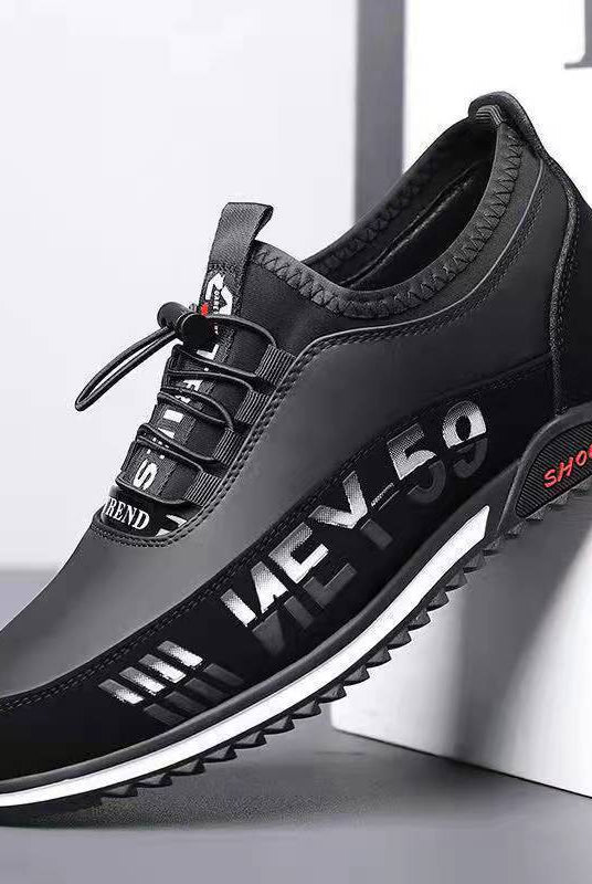 Letter Print Sneakers Men No Tie Outdoor Running Sports Shoes