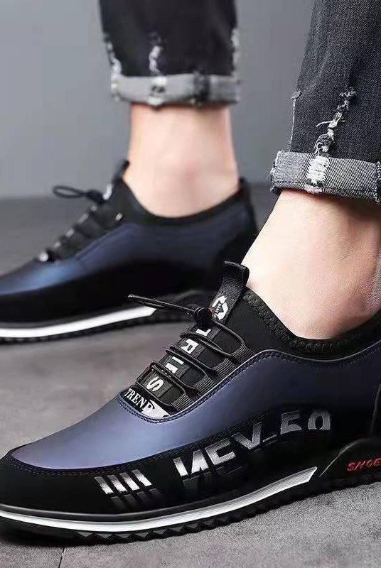 Letter Print Sneakers Men No Tie Outdoor Running Sports Shoes