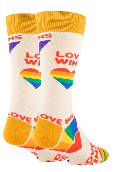 Love Wins - Men's Cotton Crew Funny Socks