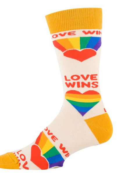 Love Wins - Men's Cotton Crew Funny Socks