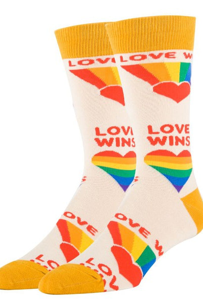 Love Wins - Men's Cotton Crew Funny Socks