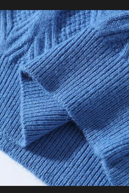 Men's Fashion Casual Solid Color Twisted Sweater