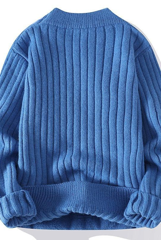 Men's Fashion Casual Solid Color Twisted Sweater