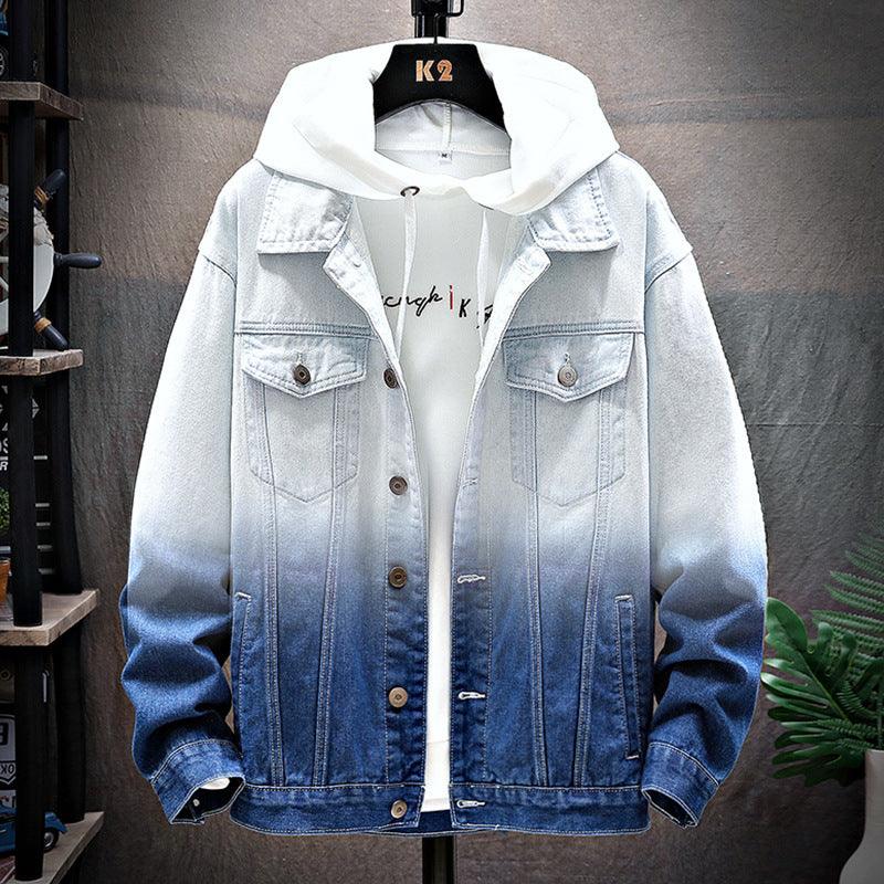 "Men's Loose Denim Jacket - Student Casual Wear."