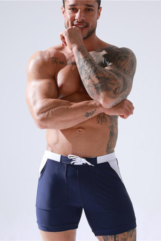 Men's Pocket Lined Tethered Swim Shorts