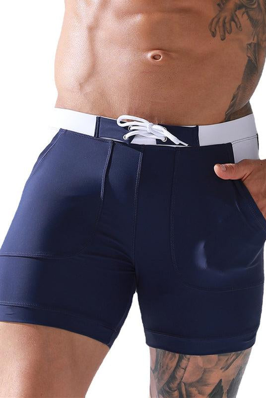 Men's Pocket Lined Tethered Swim Shorts