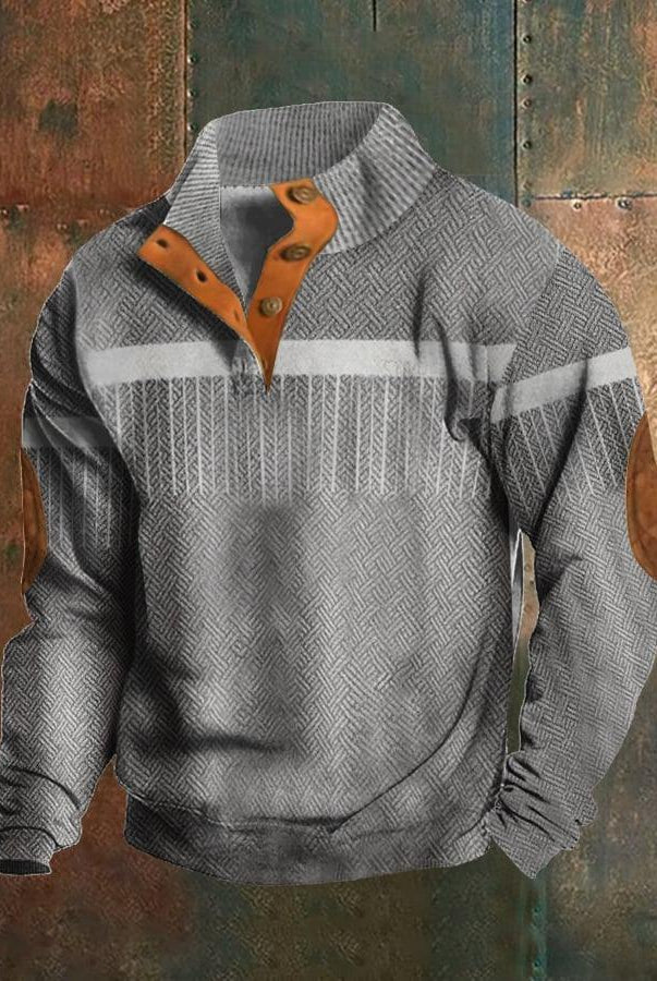 Men's Sweater Henley Shirt Digital Printing