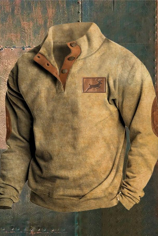 Men's Sweater Henley Shirt Digital Printing