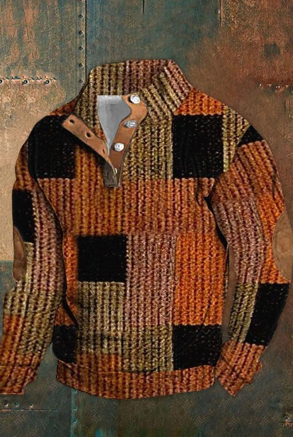 Men's Sweater Henley Shirt Digital Printing