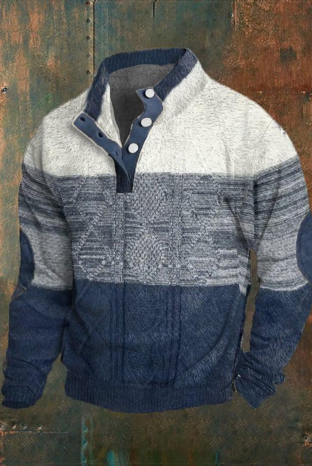 Men's Sweater Henley Shirt Digital Printing