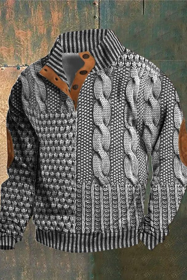 Men's Sweater Henley Shirt Digital Printing