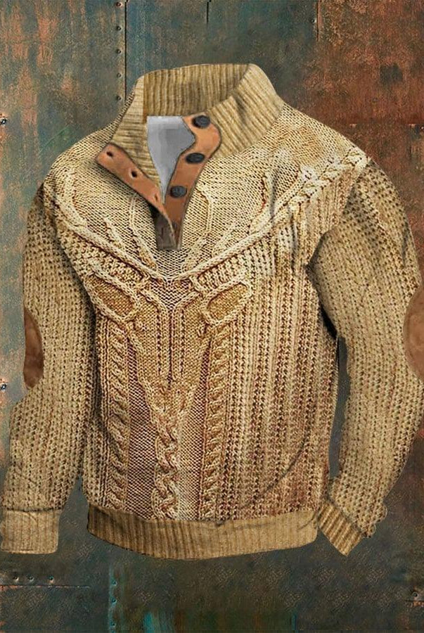 Men's Sweater Henley Shirt Digital Printing