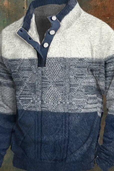 Men's Sweater Henley Shirt Digital Printing