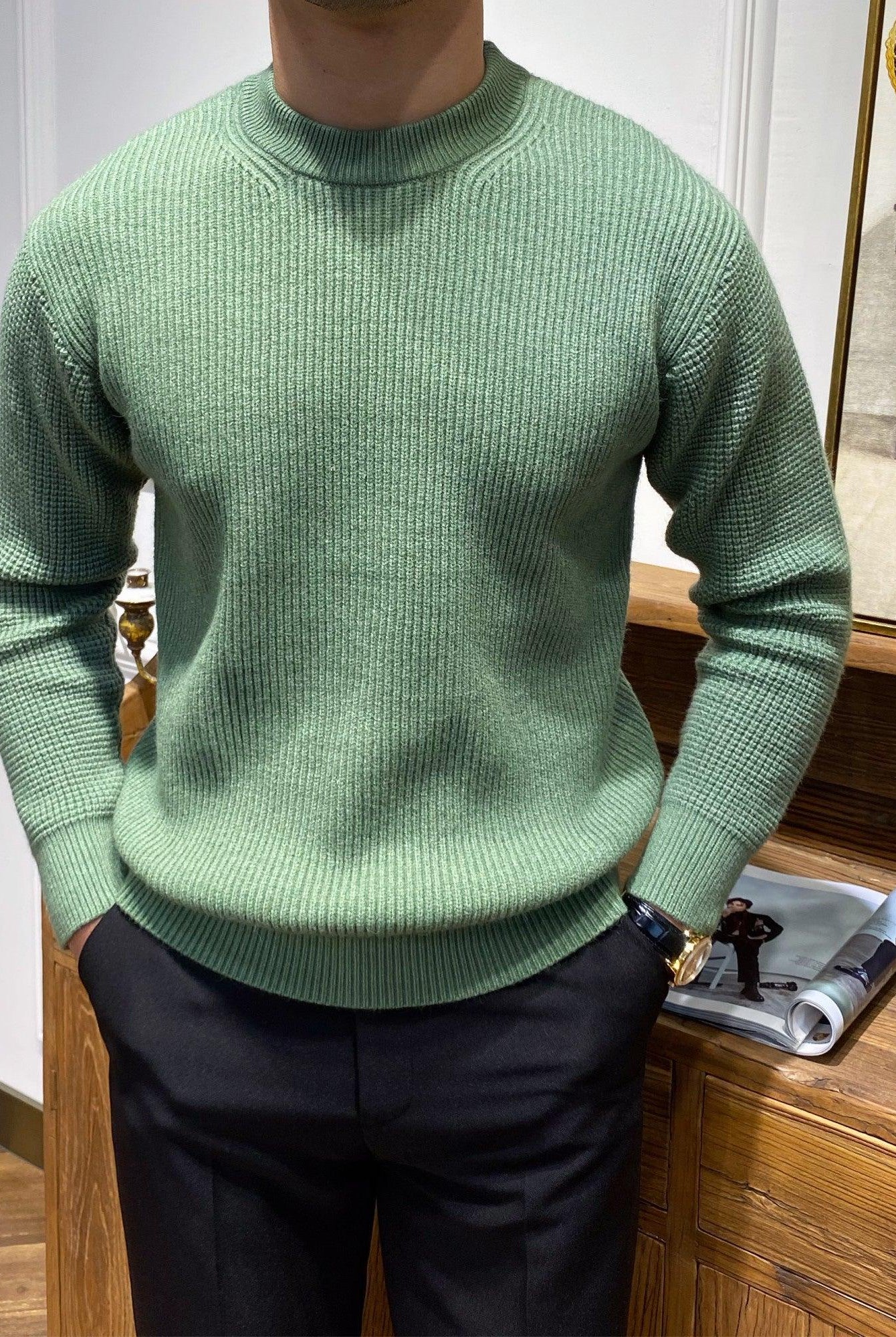 Men's Warm Knit Sweater For Autumn And Winter