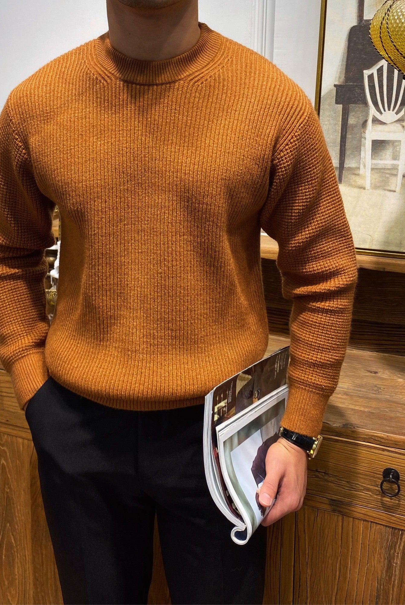 Men's Warm Knit Sweater For Autumn And Winter
