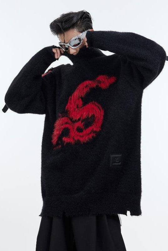 New Year Sweater Hollow Belt Buckle Sweater