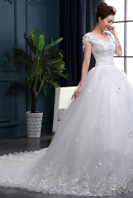 New wedding dress long tail bride dress