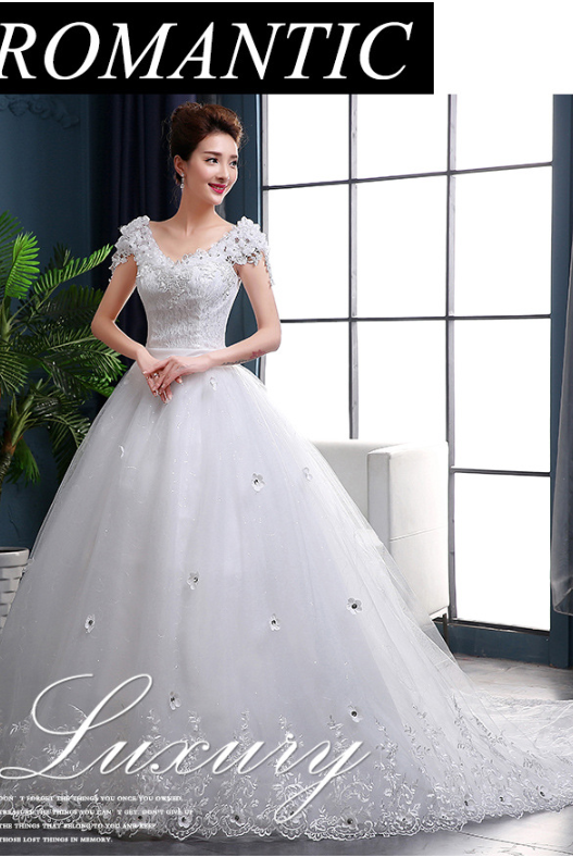New wedding dress long tail bride dress