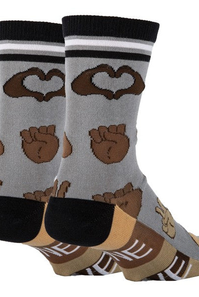 One Love - Men's Emoji Cotton Crew Funny Socks