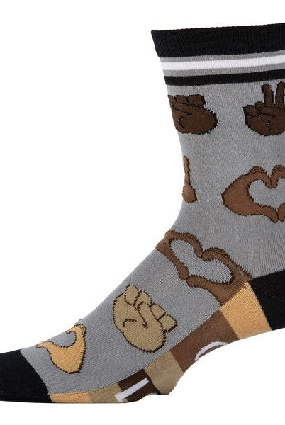 One Love - Men's Emoji Cotton Crew Funny Socks