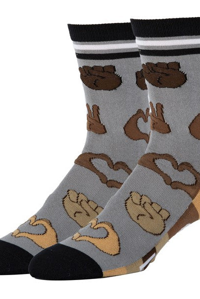 One Love - Men's Emoji Cotton Crew Funny Socks