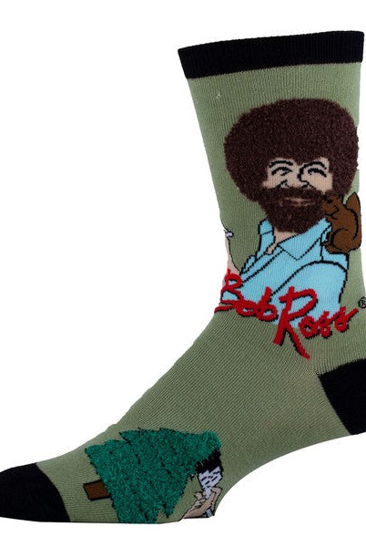 Painting Bob Ross - Men's Cotton Crew Funny Socks