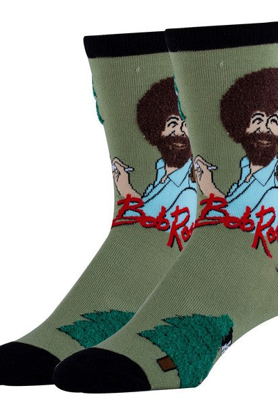 Painting Bob Ross - Men's Cotton Crew Funny Socks