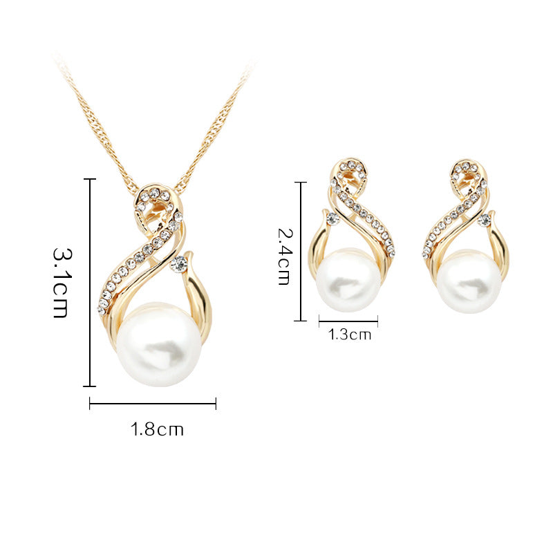 Pearl Necklace And Earrings Set Popular Dinner Bridal Accessories