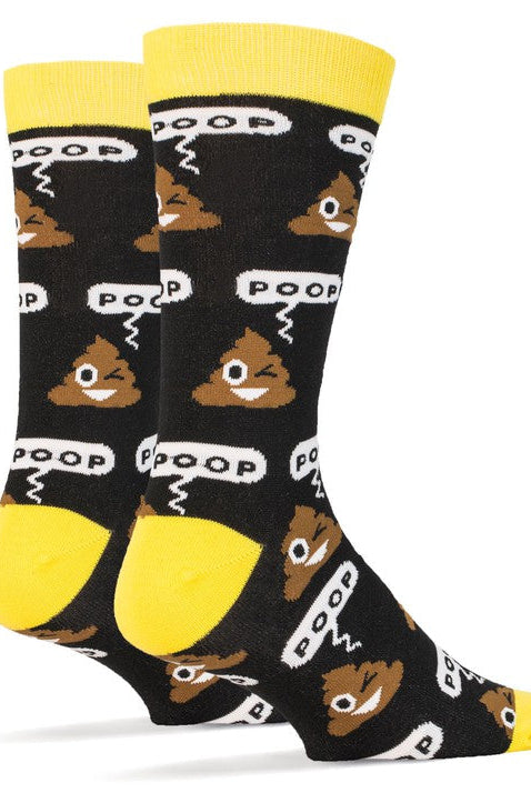 Poop - Men's Emoji Cotton Crew Funny Socks