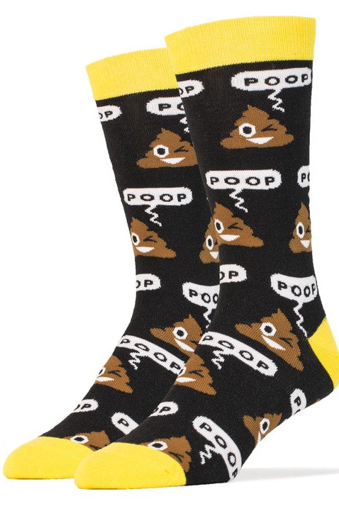 Poop - Men's Emoji Cotton Crew Funny Socks