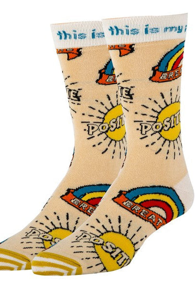 Positive - Men's Cotton Crew Funny Socks