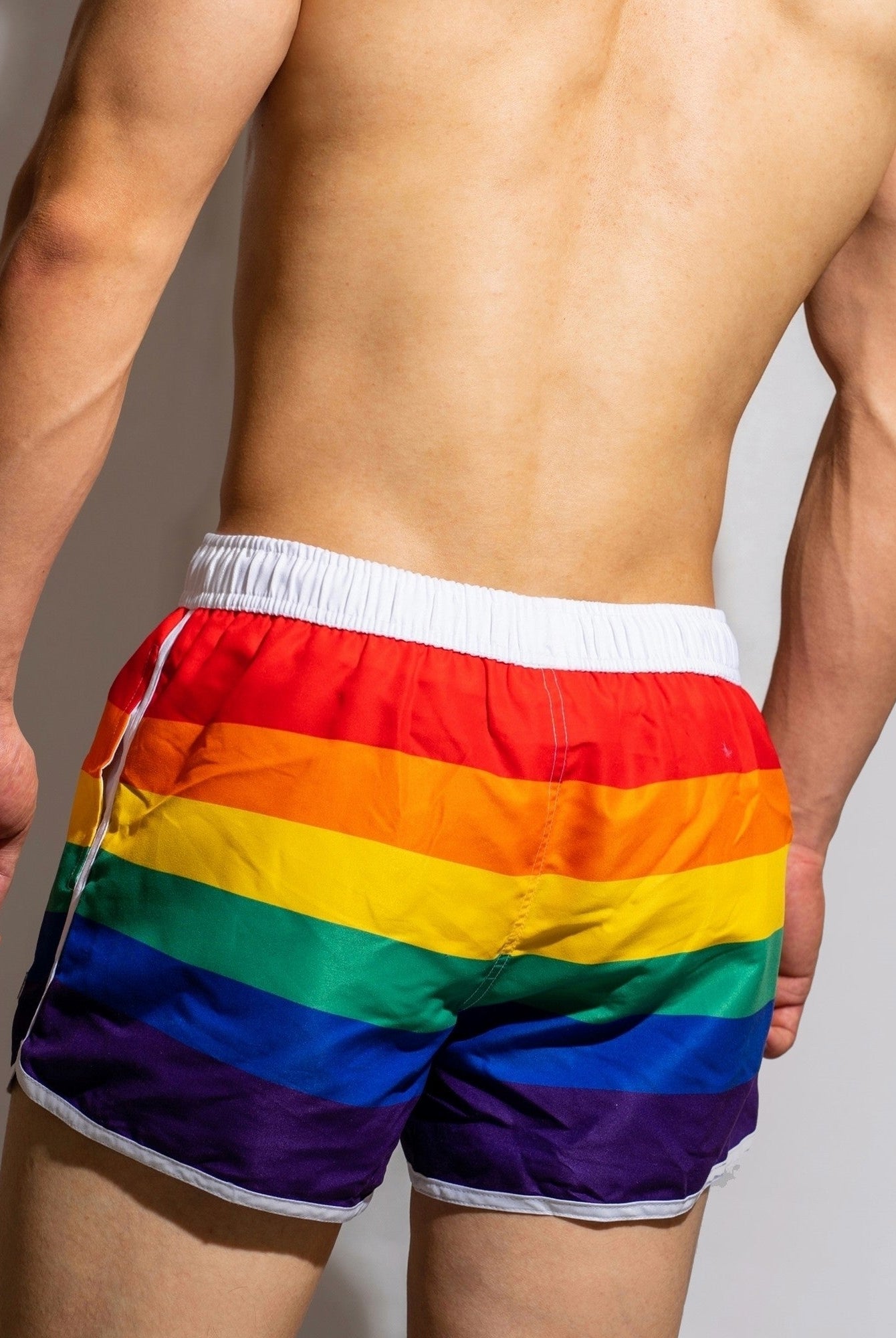 Rainbow Swimwear Men Swim Shorts Beach Swimming Trunks