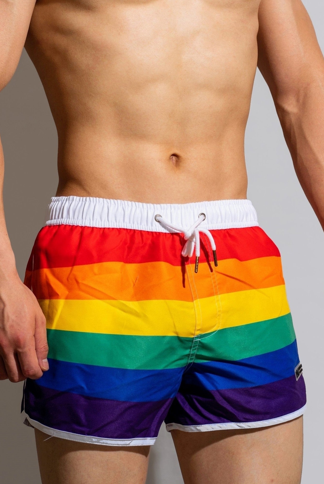 Rainbow Swimwear Men Swim Shorts Beach Swimming Trunks