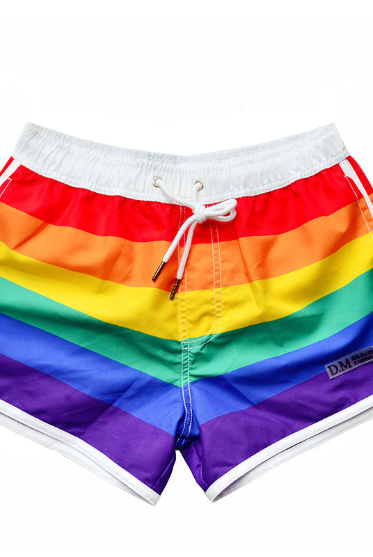 Rainbow Swimwear Men Swim Shorts Beach Swimming Trunks