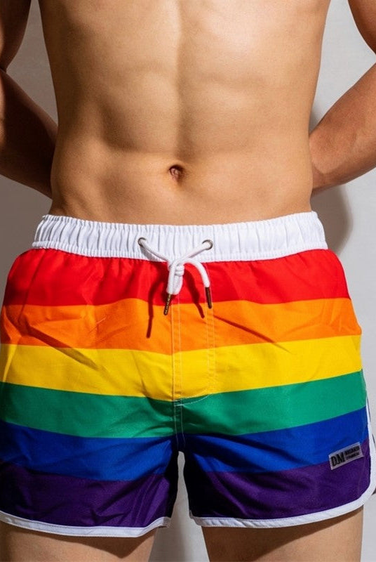 Rainbow Swimwear Men Swim Shorts Beach Swimming Trunks