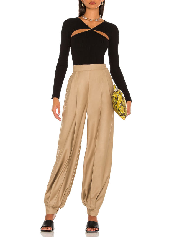 Sexy Elegant Hollow Women's Knit Blouse(short body length)