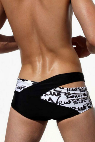 Sexy Swimwear Trunks for Men Low Waist Belt Beach Wear Shorts Memories Gay
