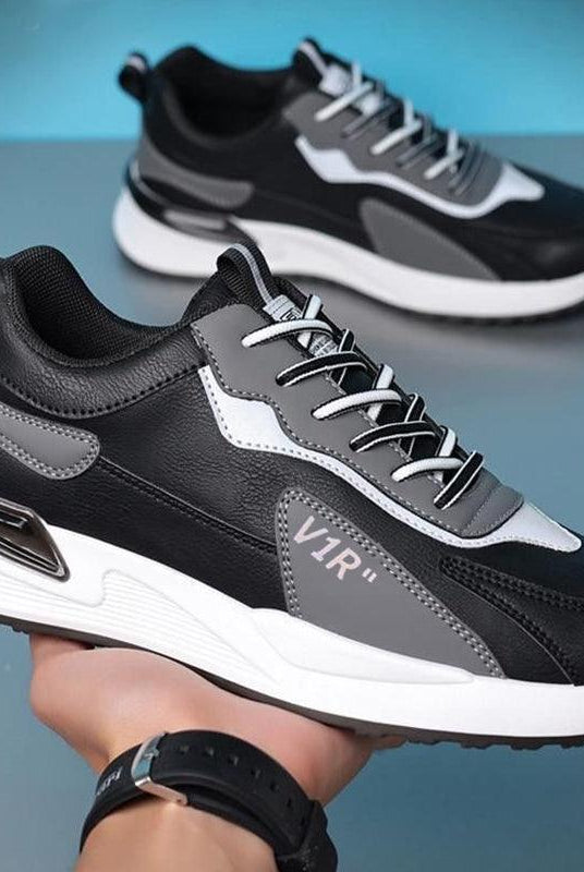 "Soft Sole Lace-up Sneakers: Casual Men's Shoes, Versatile Running Sports Shoes."