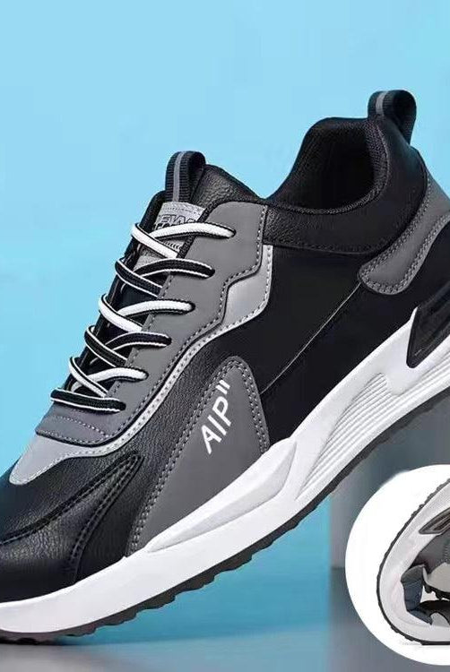 "Soft Sole Lace-up Sneakers: Casual Men's Shoes, Versatile Running Sports Shoes."