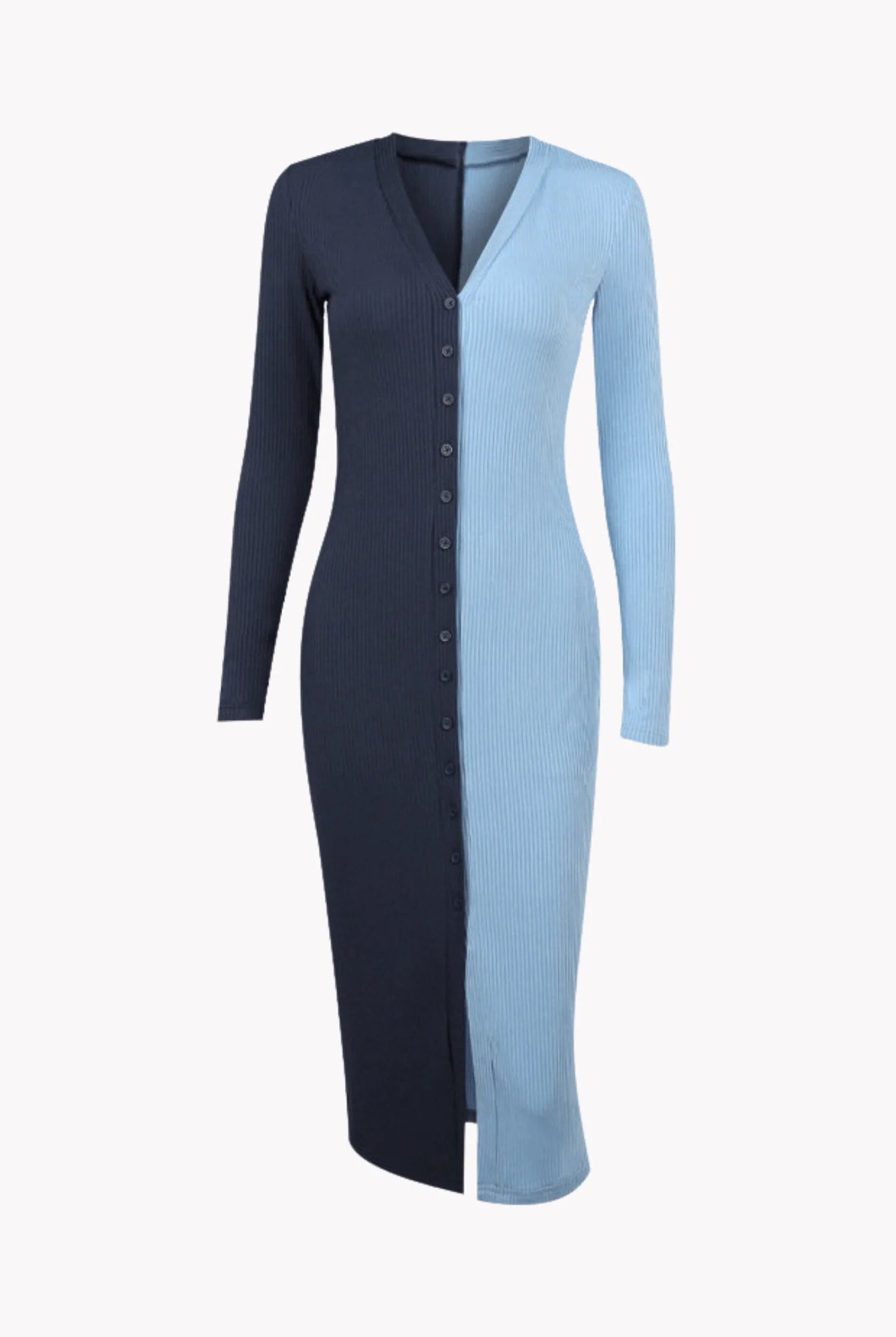 Split Contrast Bodycon Dress