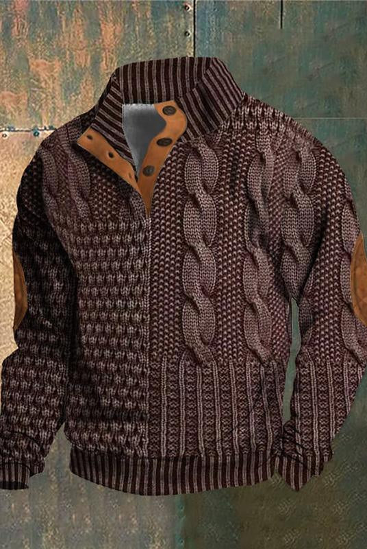 Spring And Autumn Zipper Digital Printing Men's Sweater