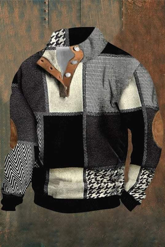 Spring And Autumn Zipper Digital Printing Men's Sweater