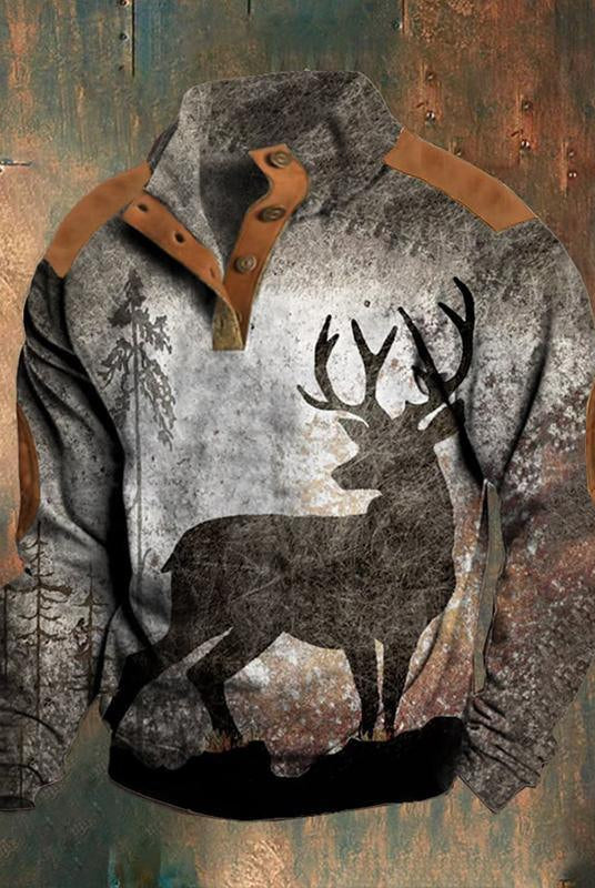 Spring And Autumn Zipper Digital Printing Men's Sweater