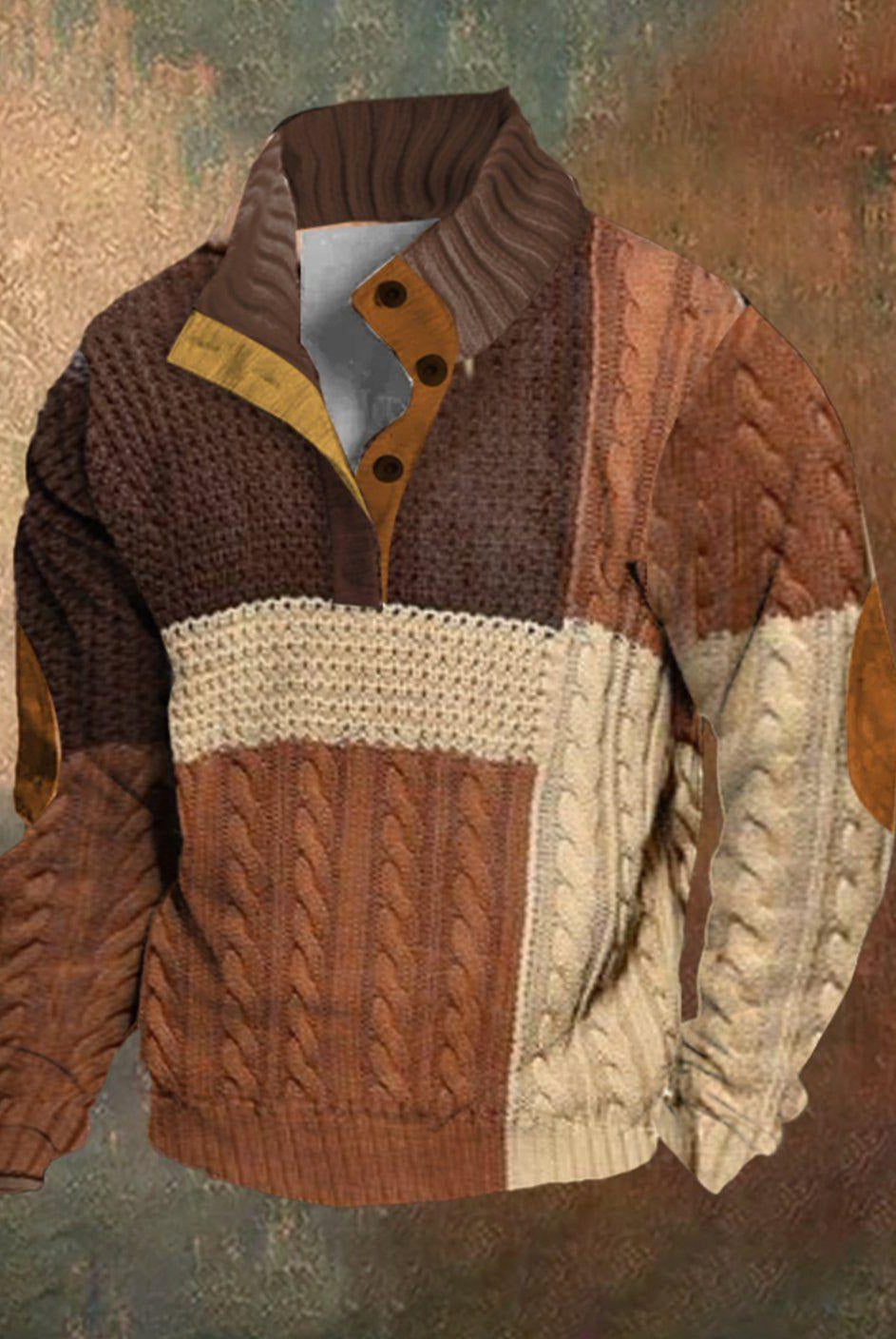 Spring And Autumn Zipper Digital Printing Men's Sweater