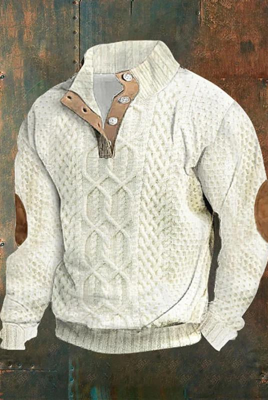 Spring And Autumn Zipper Digital Printing Men's Sweater