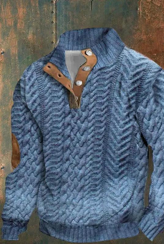 Spring And Autumn Zipper Digital Printing Men's Sweater
