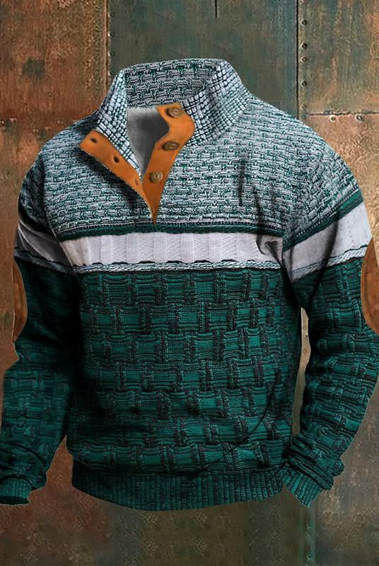 Spring And Autumn Zipper Digital Printing Men's Sweater