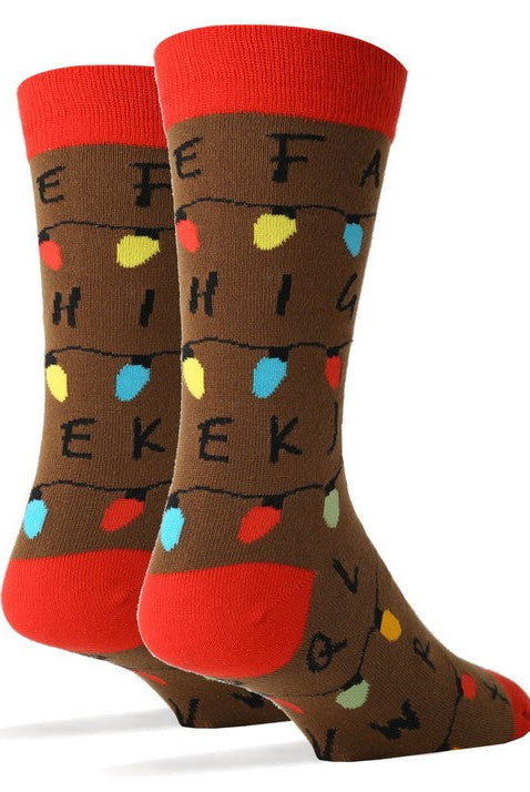 Stranger - Men's Christmas Cotton Crew Funny Socks