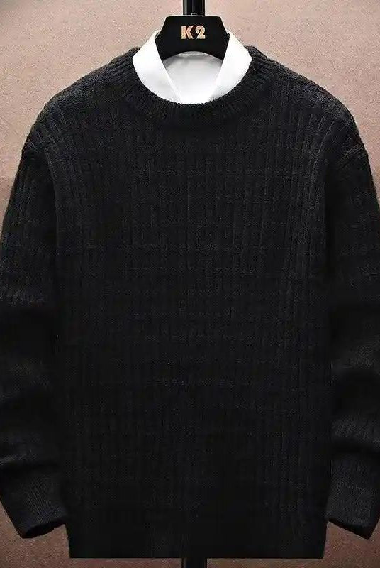 Sweater: Men's Loose Winter Crew Neck Sweater, New Outerwear Knitwear